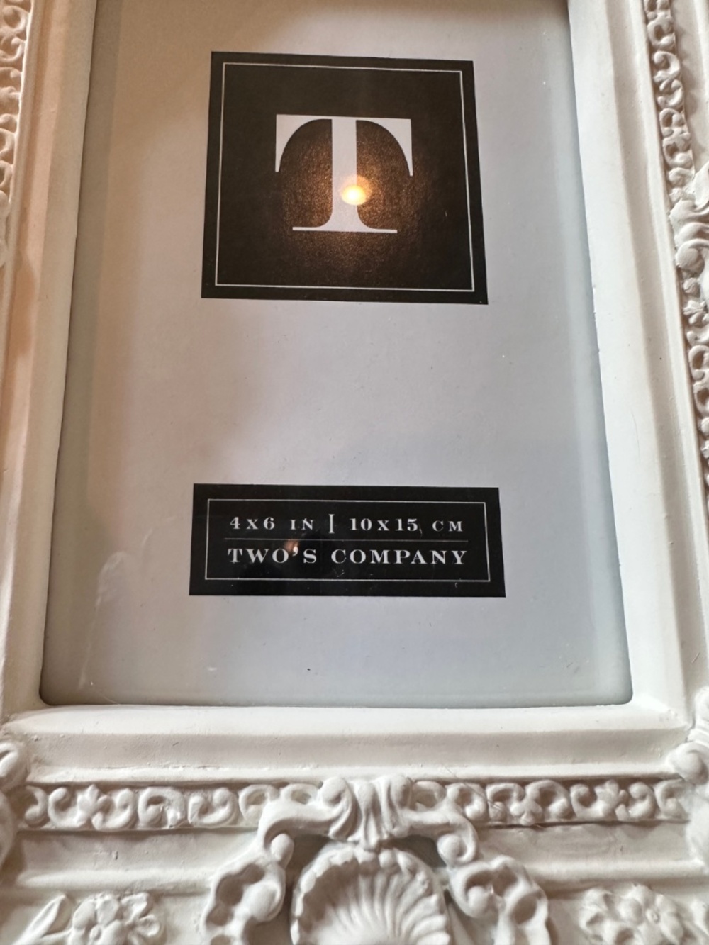 NEW Two's Company White Picture Frame - 4 x 6 - Picture 3 of 4